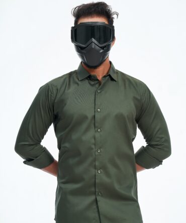 SOLID LUXE SHIRT | DARK OLIVE GREEN